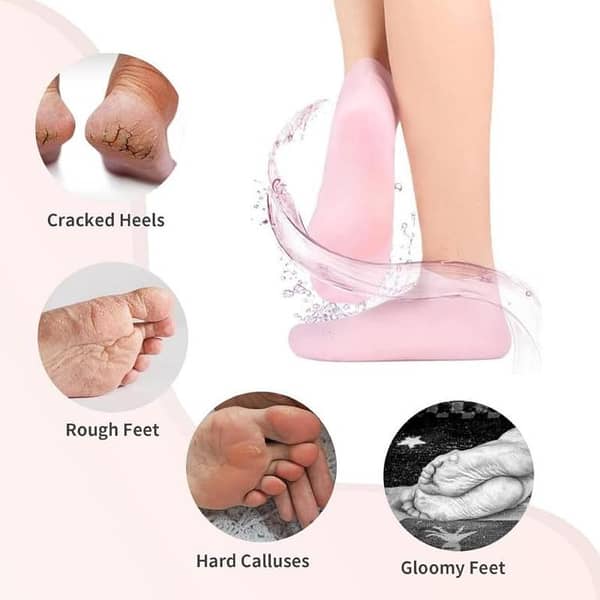 Dead Skin Remover Silicone Moisturizing Gel Socks for Foot Care - 1 Pair