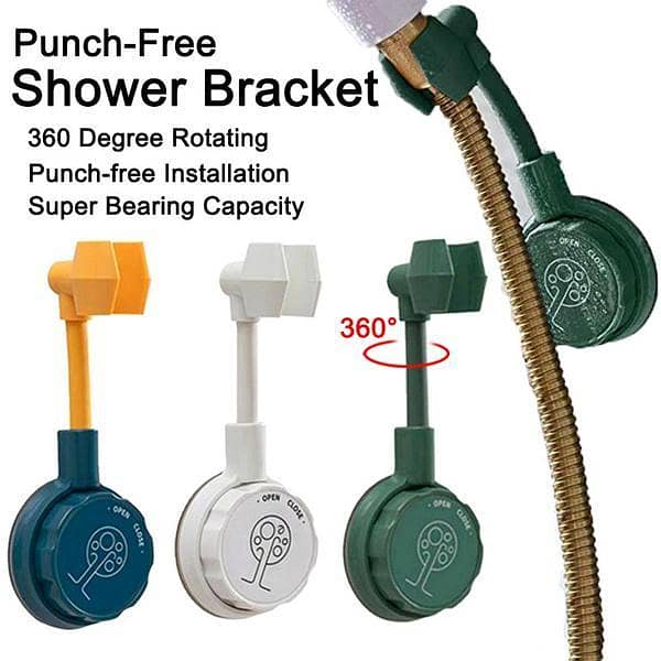 Adjustable Punch-free Universal Shower Bracket with 360° Nozzle Adjustment