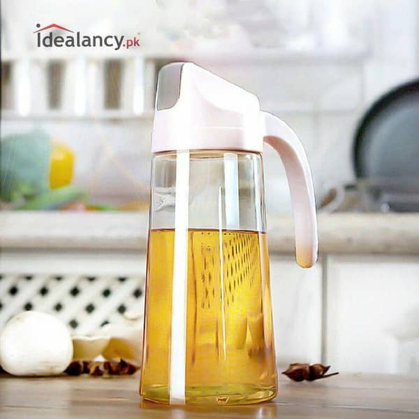 Glass Oil Jar Home Leak Proof Oil Bottle Kitchen Automatic Opening And Closing Seasoning Oil Bottle Vinegar Bottle With Lid