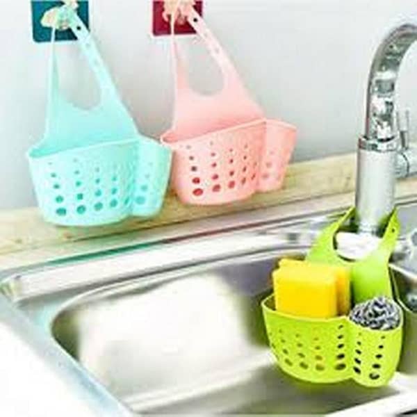 Kitchen Sink Storage Basket Sponge Holder Bathroom Soap Hanging Shelving Rack Drain Faucet Storage Pail Shelves Organizer