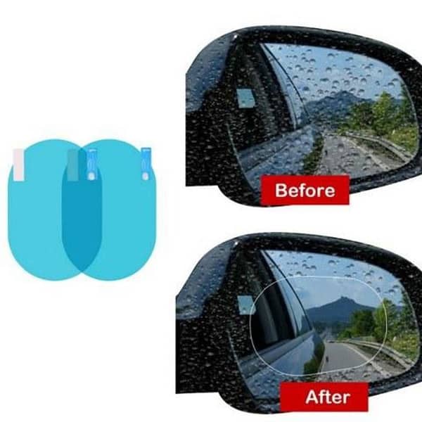 2Pieces 95*95mm 2in1 HD Rainproof Car Rear view Mirror Film Sticker Rain Proof Sticker Film Protective Film Side Windown