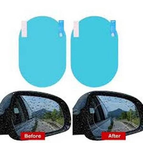 2Pieces 95*95mm 2in1 HD Rainproof Car Rear view Mirror Film Sticker Rain Proof Sticker Film Protective Film Side Windown
