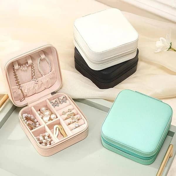 Travel Jewelry Box for Rings and Necklaces - Mini Portable Storage Case