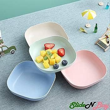 10 Pcs Simple PP Plate Square Solid Tray Household Kitchen Tablewares Utensils For Dessert Dishes Fruit Saucer Bread Dinner Plates