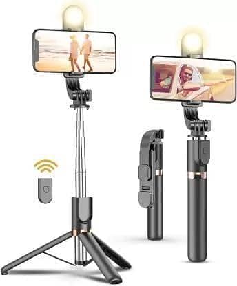 Selfie Stick with Wireless Remote and Tripod Stand - Extendable, Lightweight and Compatible with All Smartphones