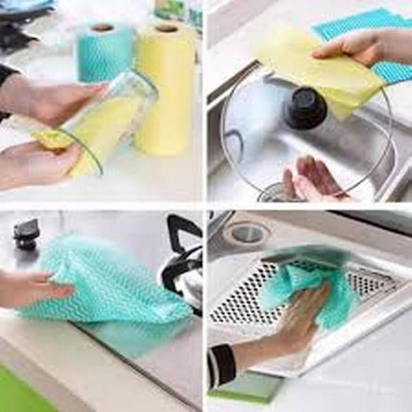 Multipurpose Non-Woven Kitchen Cleaning Wipes Cloth Roll for Kitchen, Bathroom Washing Disposable Cloth