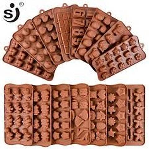 New Silicone Chocolate Mold 12 Shapes Chocolate baking Tools Non-stick Silicone cake mold Jelly and Candy Mold 3D mold DIY Good