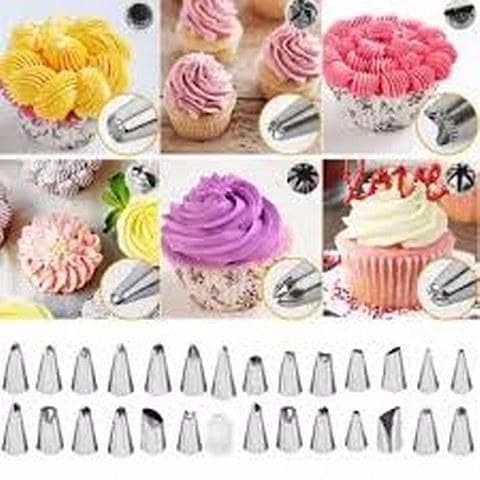 Cakeware 12 Piece Cake Decorating Set Frosting Icing Piping Bag Tips With Steel Nozzles