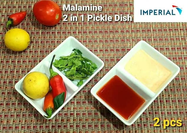 Pack Of 2) 2 Sections Melamine Pickle Sauces Dish