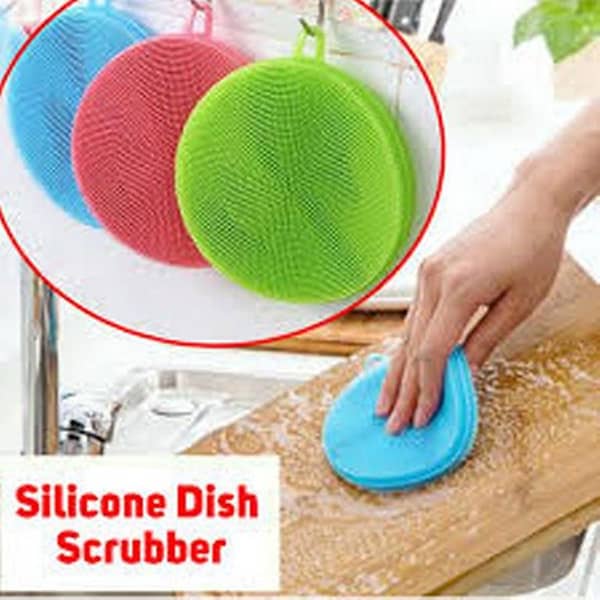 Silicone Dish Washing Sponge Scrubber Kitchen Cleaning antibacterial Tool Soft Cleaning Antibacterial Brush Kitchen Tools