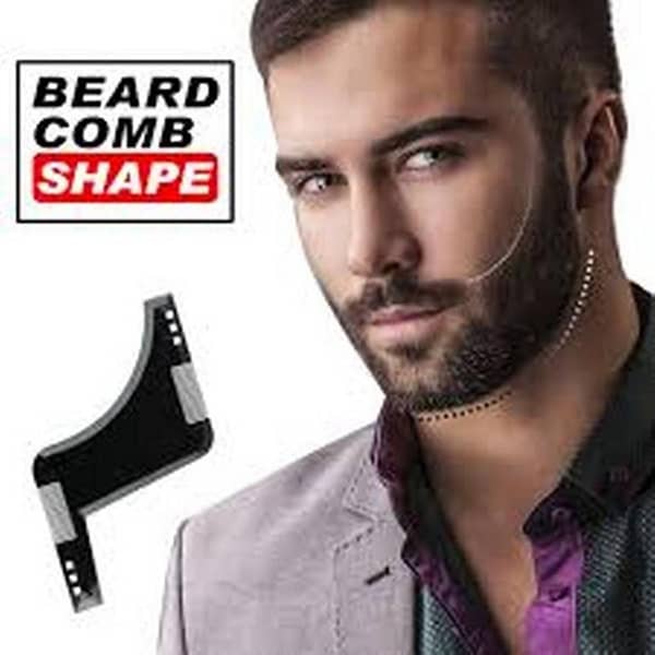 Beard Shaping Tool Template: Beard Shaper Tool with Comb for Symmetric Facial Hair Lines and Edging
