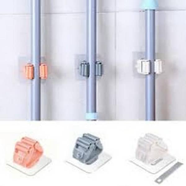 Storage Wall Mount Clip | Mop Broom, Handle Holder Clamp, Wall Storage Racks, House Holder