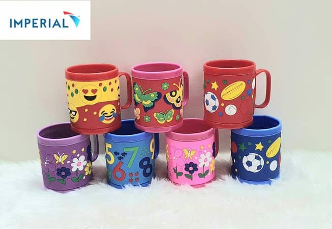 Kids Embossed cartoon plastic mugs - 250 ml