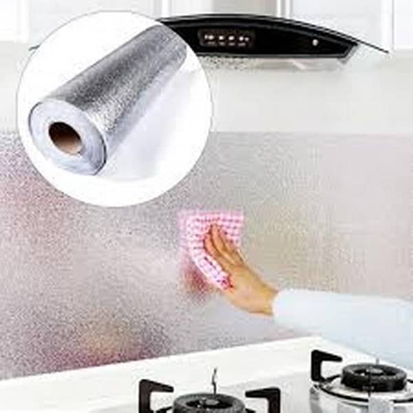 Kitchen waterproof aluminum foil stickers Anti greasy Counter Top Peel Stick Wall Decal Wardrobe Cabinets Cupboard Stove Table Drawer Oil Proof Sheet