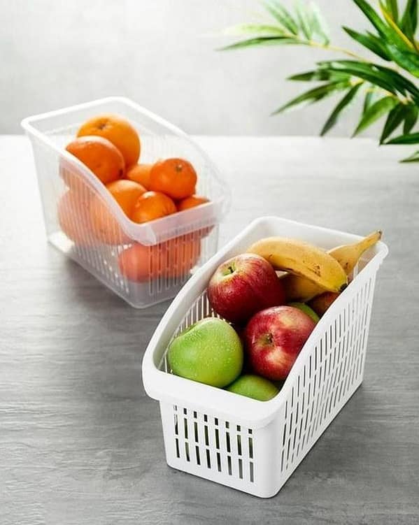2 PCS/lot Multipurpose Plastic Storage Organizer Fridge Freezer Storage Box Basket Container