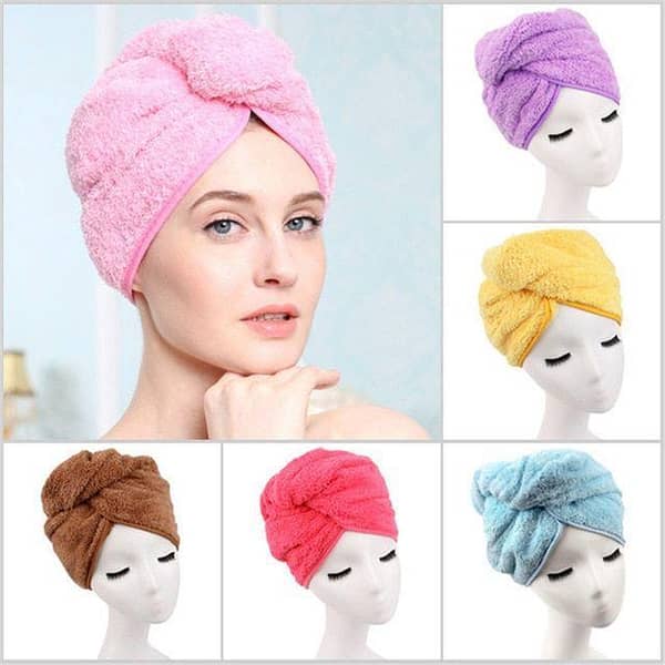 Quick-Drying Women's Hair Towel Cap - Super Absorbent Bath Hat