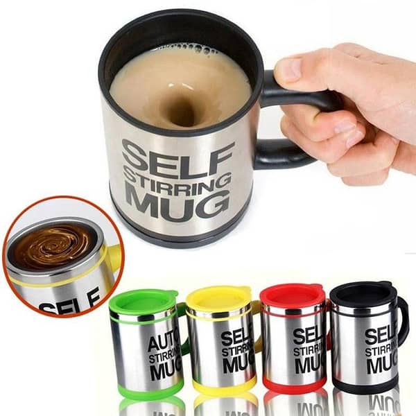 400ml Electric Self-Stirring Mug with Double Insulation for Coffee, Milk, and Chocolate