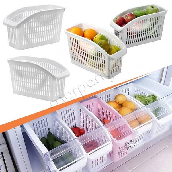 1PC Kitchen Refrigerator Organizer, Fridge and Freezer Storage Tray Basket Multicolour