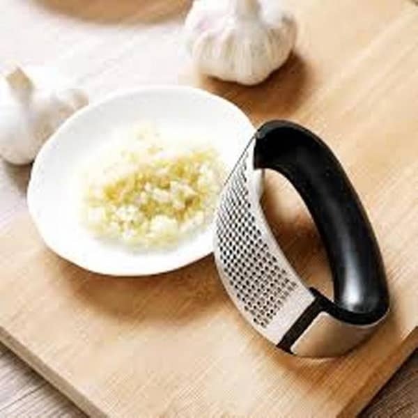 Manual Stainless Steel Garlic Press Rocker with Handle