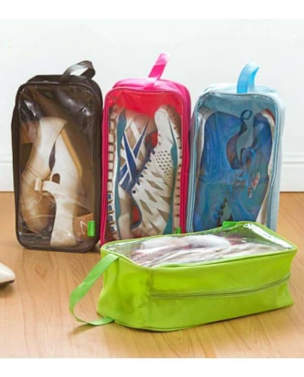 2 Pcs Transparent Waterproof Travel Shoe Bags - Portable and Dustproof Accessories