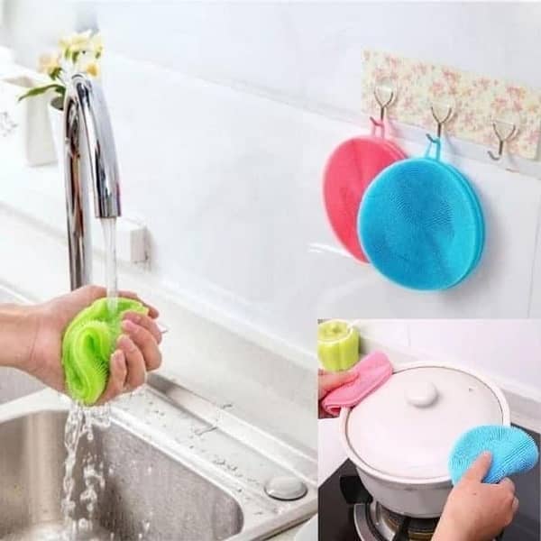 (3 Pcs lot) Magic Silicone Dish Washing Brush Bowl Pot Pan Wash Cleaning Brushes Kitchen Accessories Cleaner Sponges Scouring Pads Dropship