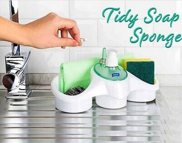 Multi-Functional Soap Dispenser and Sponge Holder