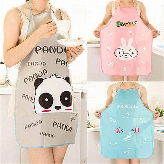 PVC Waterproof Cartoon Kitchen Waist Apron