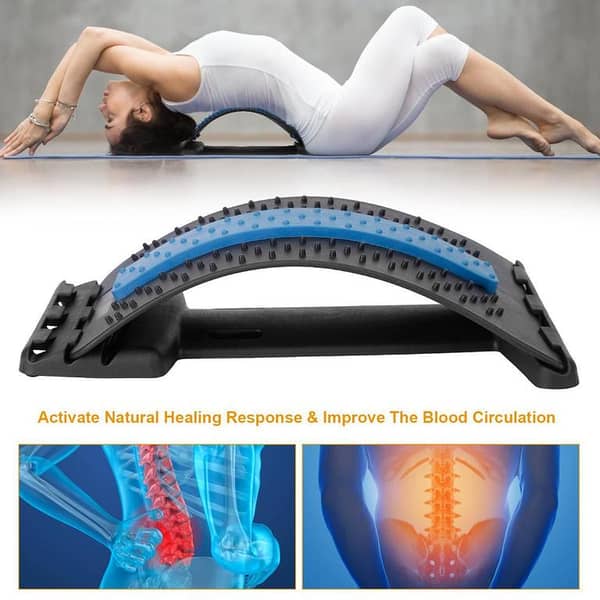 Multi-Level Lumbar Spinal Support Stretcher for Back Pain Relief - Back Massage Stretching Device