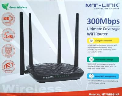 MT LINK 300mbpd Router like NEW With 25 Meter CAT 6 wire
