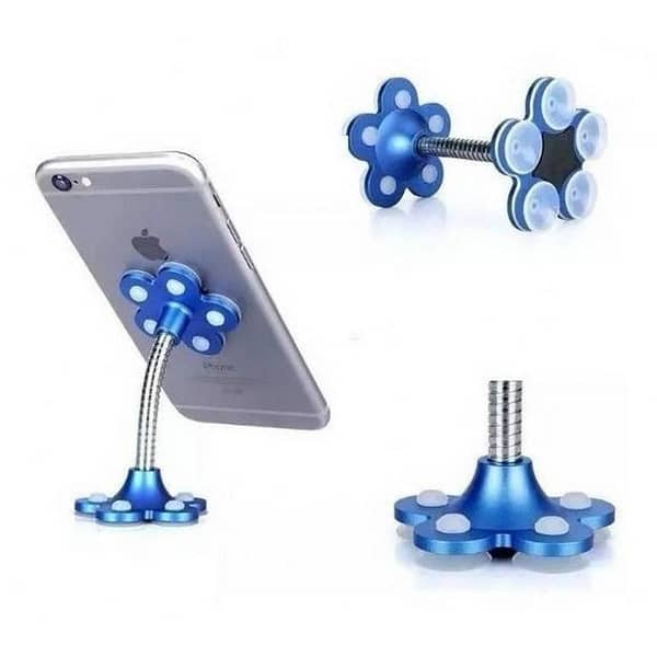 FlowerCell 360° Rotatable Multi-Function Phone Stand for Desktop, Mirror, and Glass