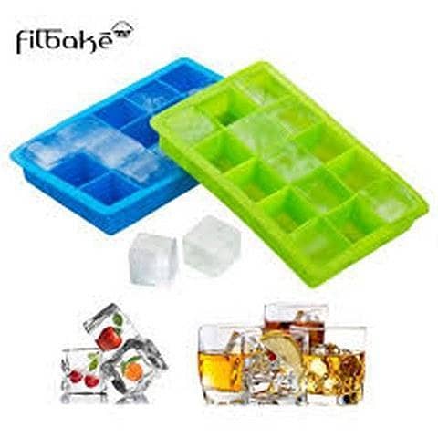 Perfect Cube Ice Mold Trays, Sturdy Silicone, Fade Resistant, 1.25 Cubes