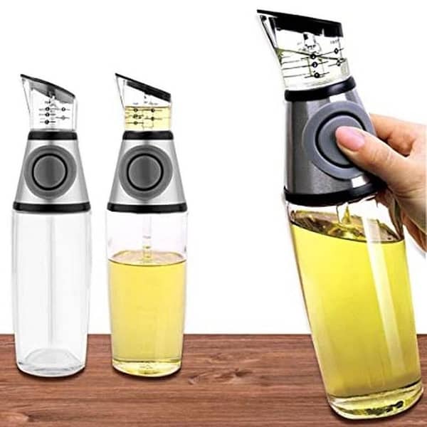 17OZ 500ML Press & Measure Oil & Vinegar Dispenser Bottle with Pump