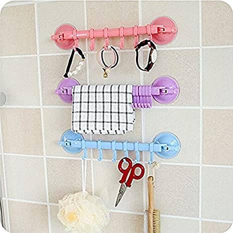 Adjustable Kitchen Vacuum Suction Cup Wall Hooks - Tough Organizer for Bathroom Hangers