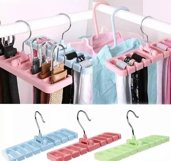 Belt Organizer Storage Rack for Scarves, Ties, Tank Tops, Bras, Belts, and Bags