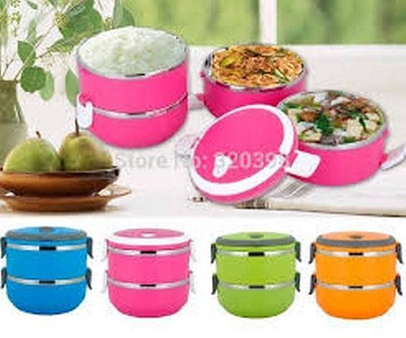 2 Layer Easy Portable Stainless Steel Office And School Lunch Box