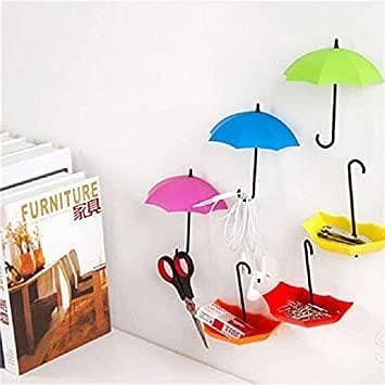 3-Piece Umbrella Drop Style Key and Hat Wall Hanger Set