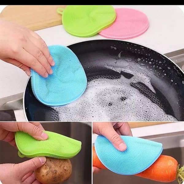 (3 Pcs lot) Magic Silicone Dish Washing Brush Bowl Pot Pan Wash Cleaning Brushes Kitchen Accessories Cleaner Sponges Scouring Pads Dropship