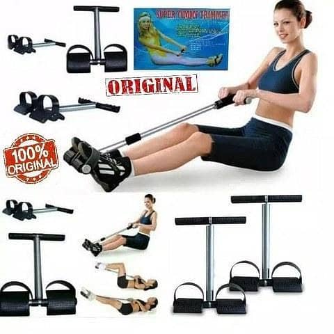 Single Spring Tummy Trimmer in Black and Silver