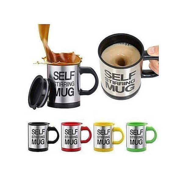 400Ml Double Insulated Lazy Self Stirring Mug Automatic Electric Coffee Milk Chocolate Mixing Cup Stainless Steel