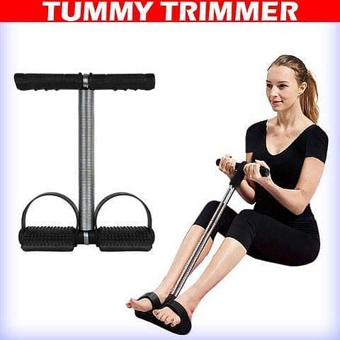 Black and Silver Tummy Trimmer - Quality Single Spring Design