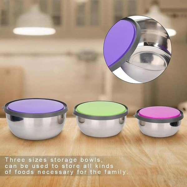 Lunch Box 3Pcs Stainless Steel Seal Bowl with Lid Food Storage Box Container Kitchen Tool Lunch Box