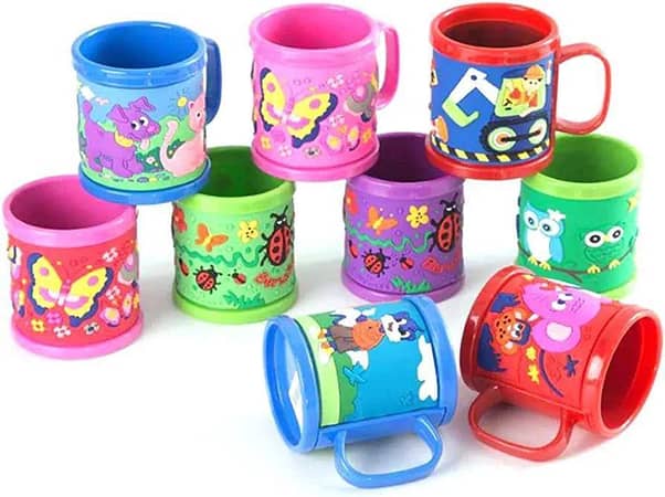 Rubber Embossed Design Mug for Kids Girls, Boys, Toddlers Cup Milk/Tea Mug