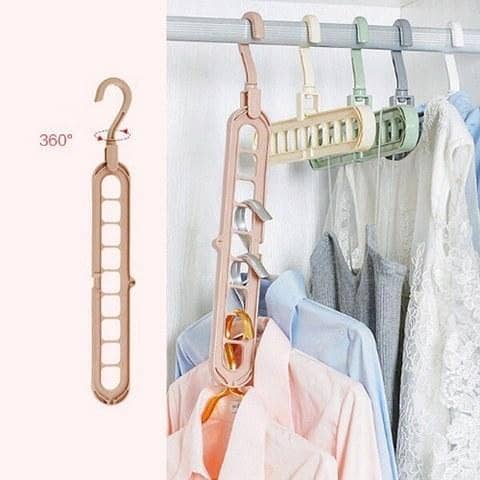 Magic Clothes Hanger Organizer - Folding, Rotating, Anti-Skid Plastic Hangers for Space Saving