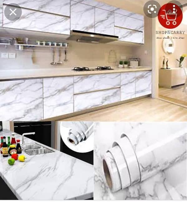 Self-Adhesive Waterproof Marble Wallpaper for Kitchen and Bathroom - 24" x 78.7"