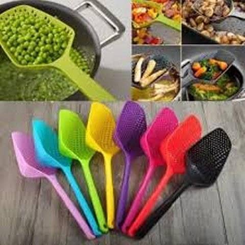 New Strainer Plastic Spoon Slotted Drain Water - Multicolor