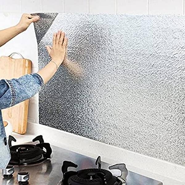 Waterproof Aluminum Foil Stickers for Kitchen: Anti-Grease Countertop and Wall Decals