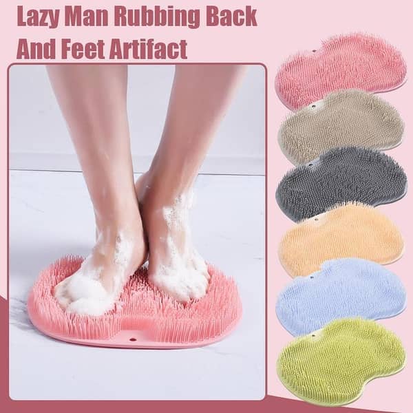 Foot and Back Scrubber Reusable Silicone Brush, Body Shower Brush, Foot Wash Mat, Wall  Multifunctional