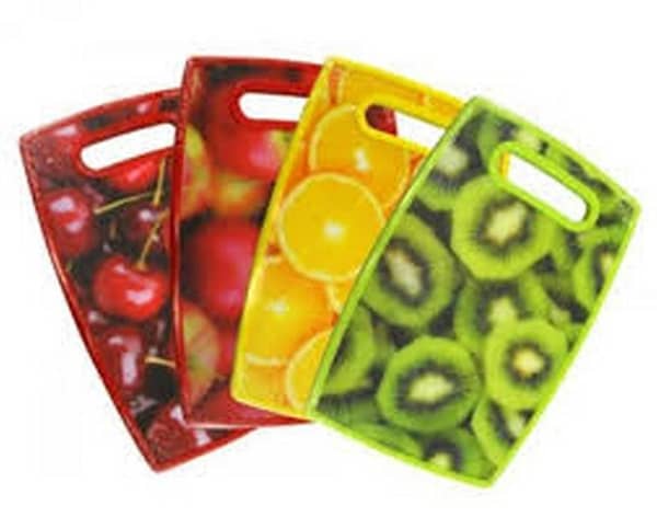 Kitchen Plastic Chopping Board Food Preparation Assorted Fruit Designs