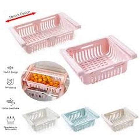 Stretchable fridge organizer adjustable storage shelf drawer basket fresh spacer layer refrigerator organizer for candy fruit