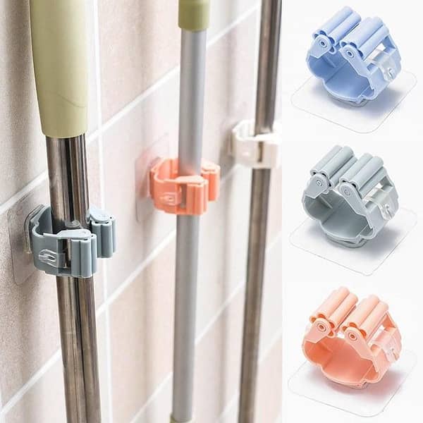 Wall-Mounted Storage Clip for Brooms and Mops | Handle Holder and Storage Rack